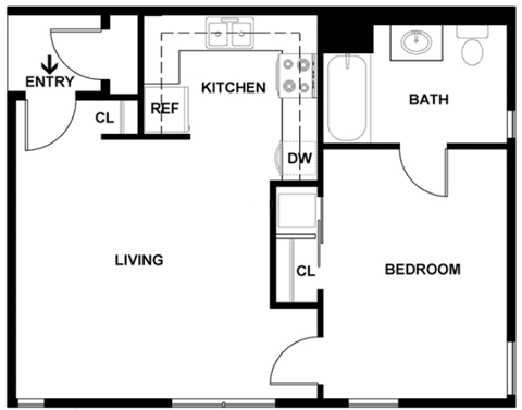 The Oliver | 1 Bedroom 